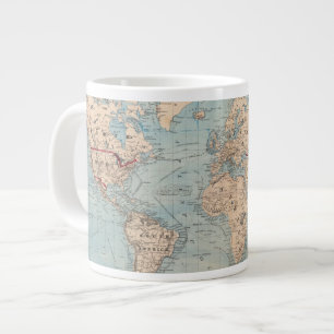 Caneca De Café Grande Mapa do mundo na projeção do Mercator