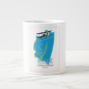 Caneca De Café Grande mapa do parque nacional Biscayne Flórida