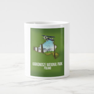 Caneca De Café Grande Mapa do Parque Nacional Karkonosze Polônia