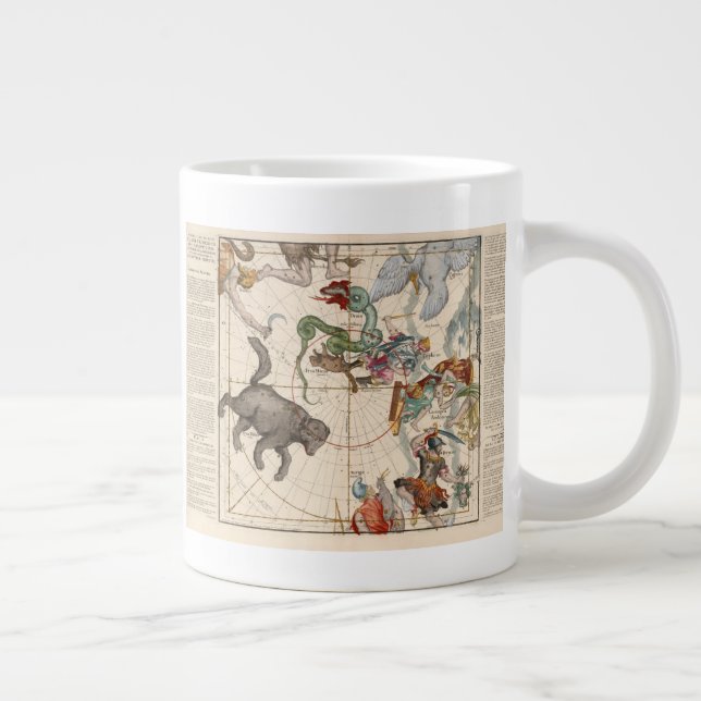 Caneca De Café Grande Mapa do Polo Norte (Direita)
