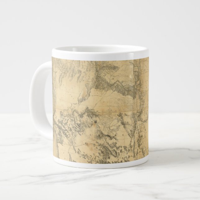 Caneca De Café Grande Mapa do Território dos Estados Unidos (Frente Esquerda)