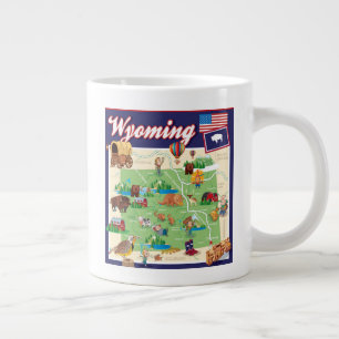 Caneca De Café Grande Mapa do Wyoming