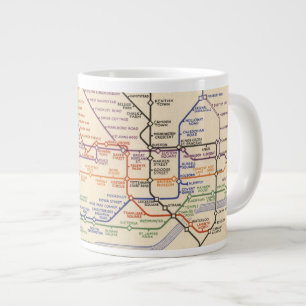 Caneca De Café Grande Mapa dos Caminhos de Ferro Subterrâneos de Londre
