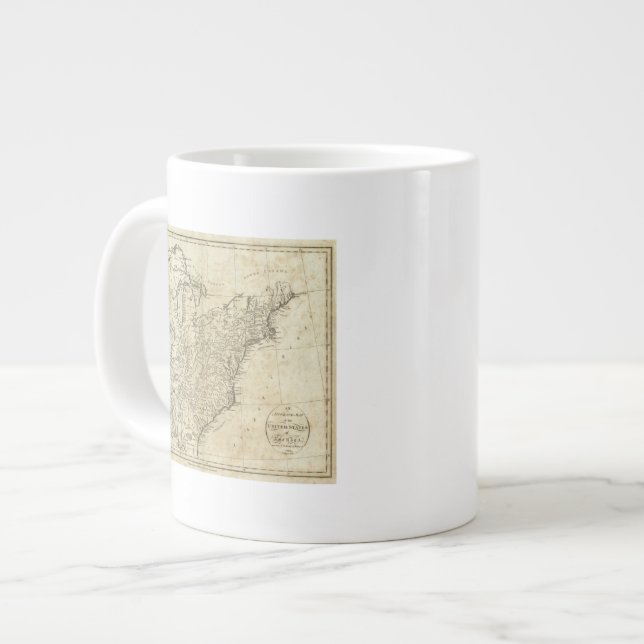 Caneca De Café Grande Mapa dos Estados Unidos da América (Frente Esquerda)