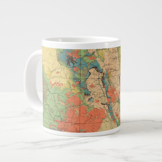 Caneca De Café Grande Mapa Geológico Geral do Colorado (Frente Esquerda)