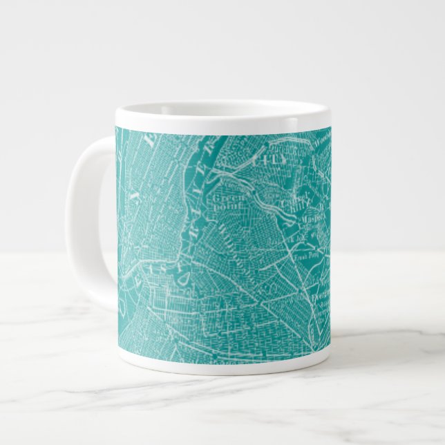 Caneca De Café Grande Mapa gráfico de Nova Iorque (Frente Esquerda)