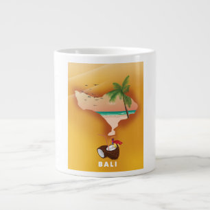 Caneca De Café Grande Mapa ilustrado de Bali