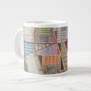 Caneca De Café Grande Mapa moderno de Nova Iorque II