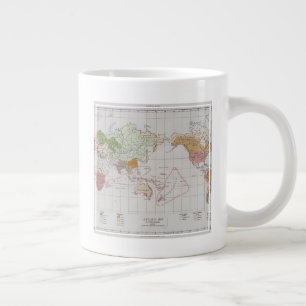 Caneca De Café Grande Mapa mostrando as línguas do mundo