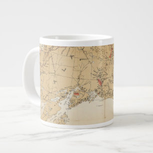 Caneca De Café Grande Mapa mostrando rotas de São Francisco para o Alask