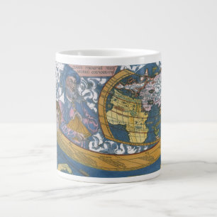 Caneca De Café Grande Mapa Mundial Antigo com Claudius Ptolemy, 1507