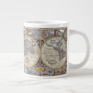 Caneca De Café Grande Mapa Mundial Antiquado nº 3