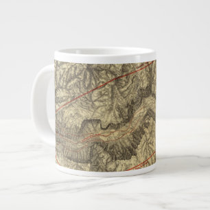 Caneca De Café Grande Mapa Topográfico do Vale do Yosemite 2