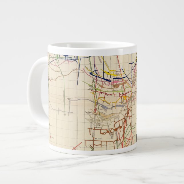 Caneca De Café Grande Mapas das minas de comstock Número IV (Frente Esquerda)