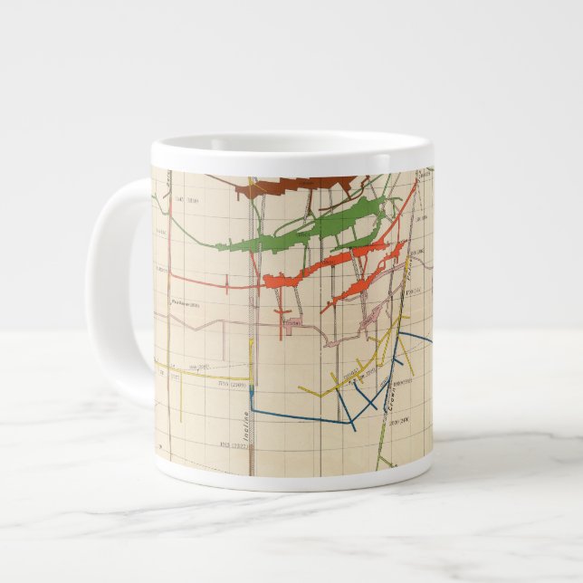 Caneca De Café Grande Mapas de minas de comstock Número VI (Frente Esquerda)