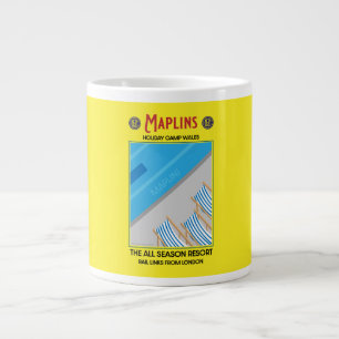 Caneca De Café Grande Maplins Acampamentos de Férias Vintage Britânicos