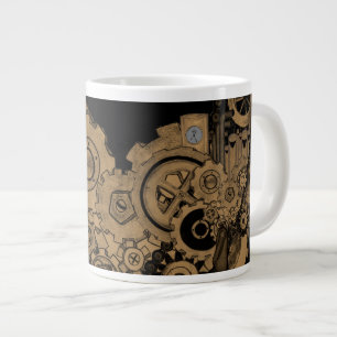 Caneca De Café Grande Máquina Steampunk (Cobre)