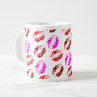 Caneca De Café Grande Marca de Lábios de Beijo Doce