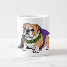 Mardi Gras Bulldog King Mug