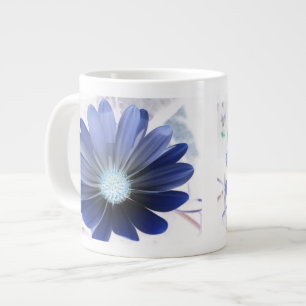 Caneca De Café Grande Margarida Africana Brilhante Abóbora Azul