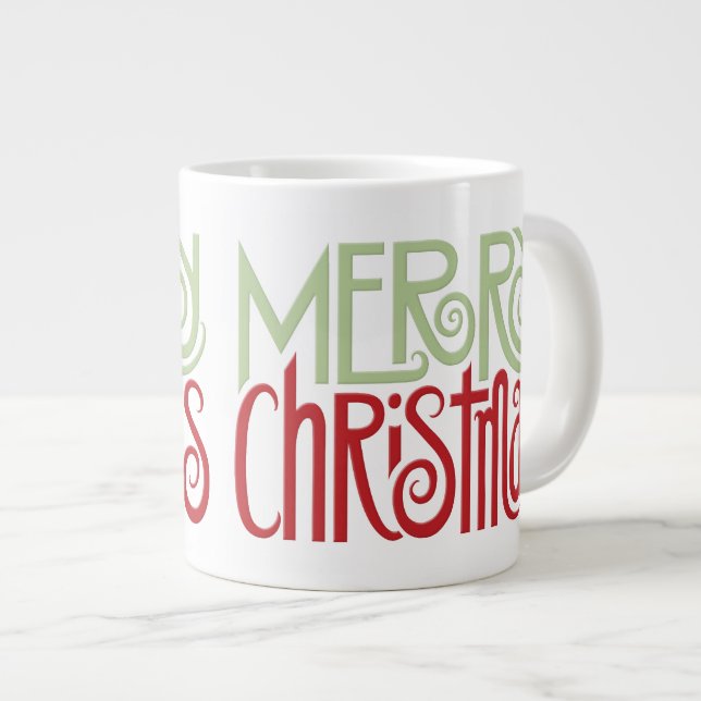 Caneca De Café Grande Margarita verde Jumbo Mug de Natal (Frente Esquerda)