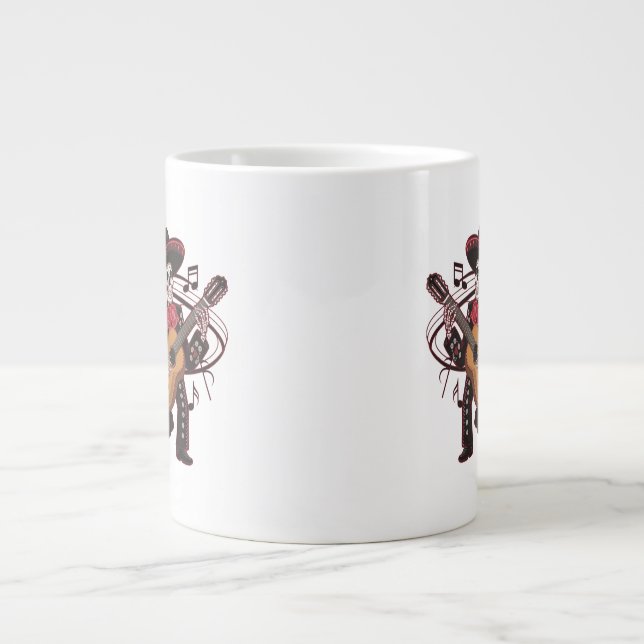 Caneca De Café Grande Mariachi Skeleton Groove (Frente)