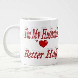 Caneca De Café Grande Marido canta engraçada texto vermelho