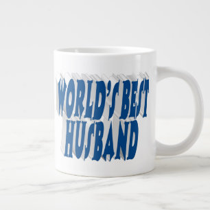 Caneca De Café Grande Marido com metade azul-mar
