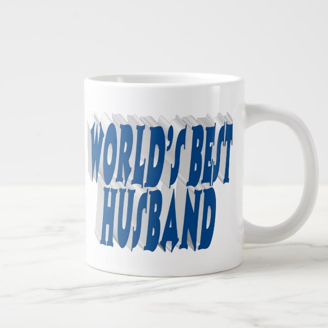 Caneca De Café Grande Marido com metade azul-mar (Direita)