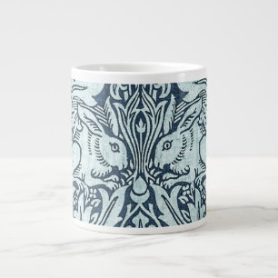 Caneca De Café Grande Marinho Azul Coelho Branco William Morris Coffee M