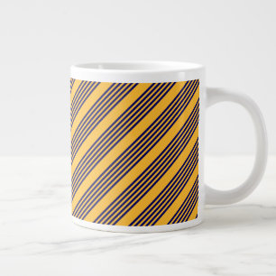 Caneca De Café Grande Marinho azul e amarelo ensolarado cinco faixas