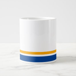 Caneca De Café Grande Marinho Esportivo - Pontas Amarelas Inferiores Da 