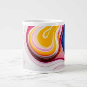 Caneca De Café Grande Mármore azul-preto-branco-cor-de-rosa