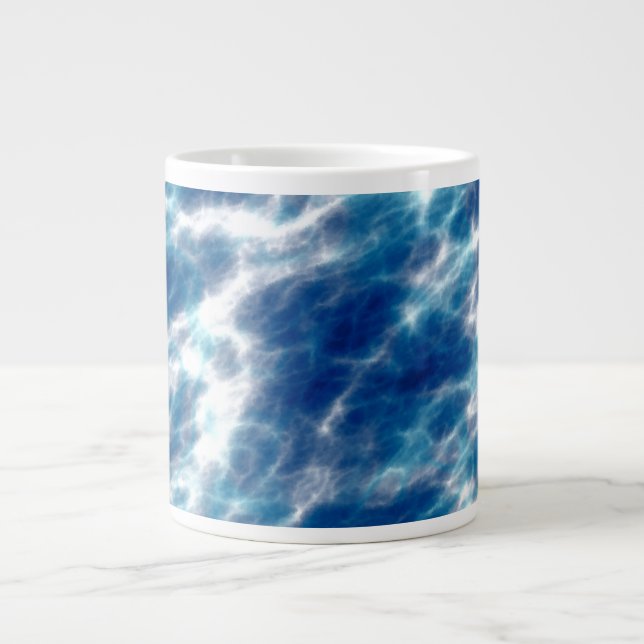 Caneca De Café Grande Mármore de água azul (Frente)