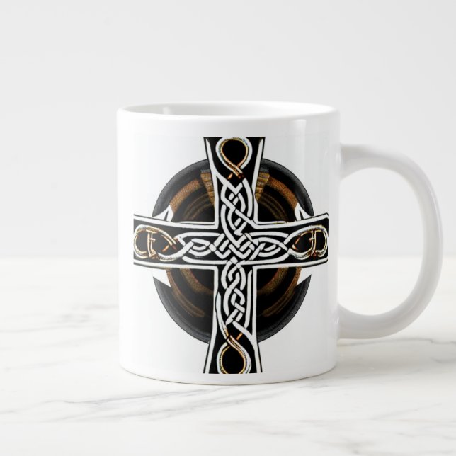 Caneca De Café Grande Marrom Celta Cross Mug (Direita)