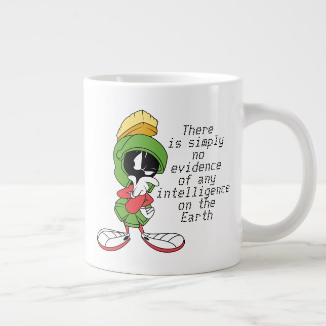 Caneca De Café Grande MARVIN O MARCIANO™ Pensando (Direita)