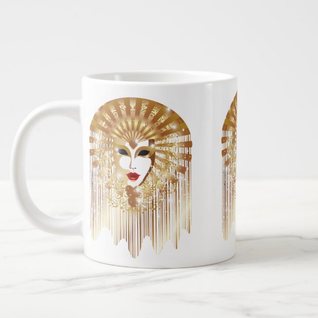 Caneca De Café Grande Máscara do ouro Venice (Esquerda)