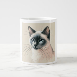 Caneca De Café Grande Mata de Arte de Gato Siamês - Bonitão Pet Lover Gi