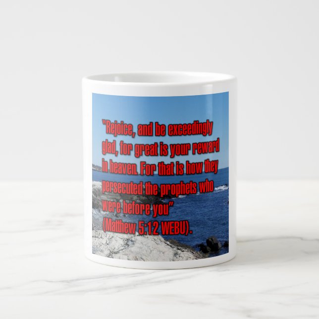 Caneca De Café Grande Mateus 5:12 WEBU Mug (Frente)