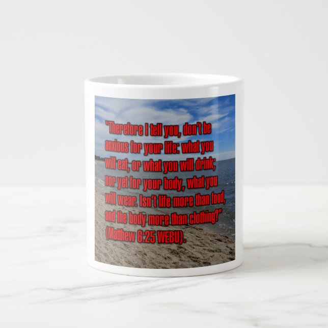 Caneca De Café Grande Mateus 6:25 WEBU Mug (Frente)