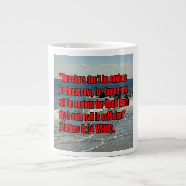 Caneca De Café Grande Mateus 6:34 WEBU Mug (Frente)
