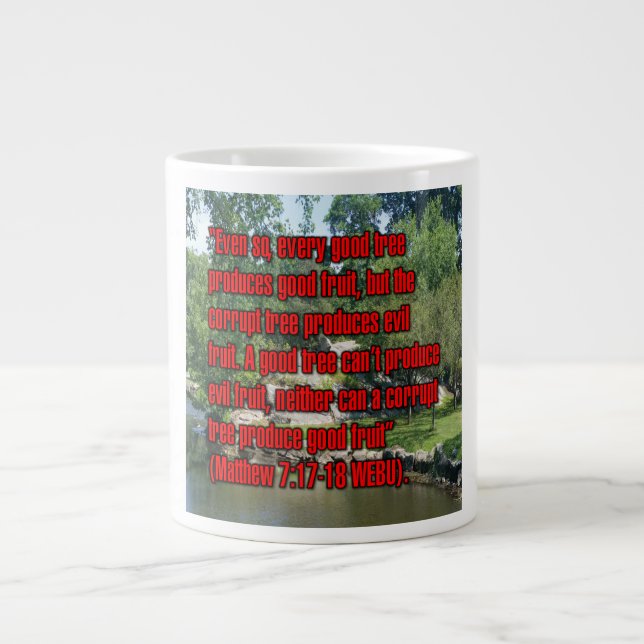 Caneca De Café Grande Mateus 7:17-18 WEBU Mug (Frente)
