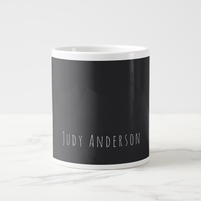 Caneca De Café Grande Matte Black Professional Plain Modern Elegant Name (Frente)