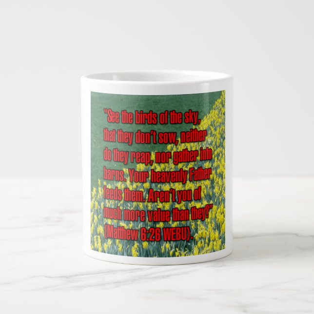 Caneca De Café Grande Matthew 6:26 WEBU Mug (Frente)