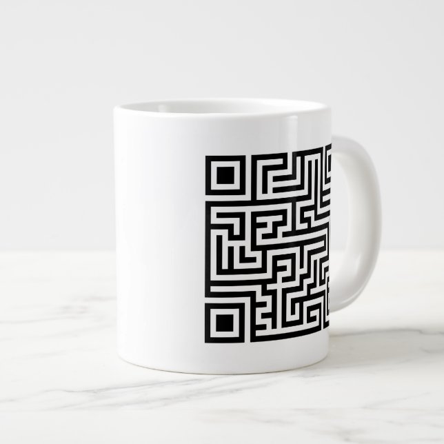 Caneca De Café Grande Maze QR (Frente Esquerda)
