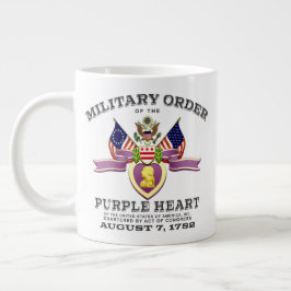 Caneca De Café Grande Medalha Coração Roxo Personalizável 20oz