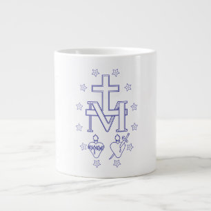 Caneca De Café Grande Medalha de Nossa Senhora das Graças Arte Fina Mila