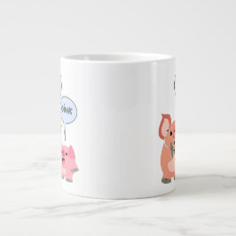 Caneca De Café Grande Médico e Doente da Porca de Cartoon em Bonito