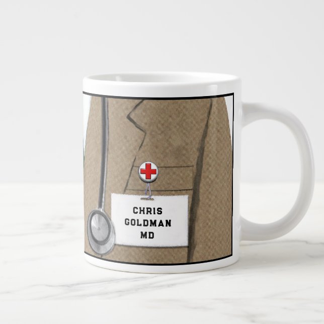 Caneca De Café Grande Médico Personalizado (Direita)