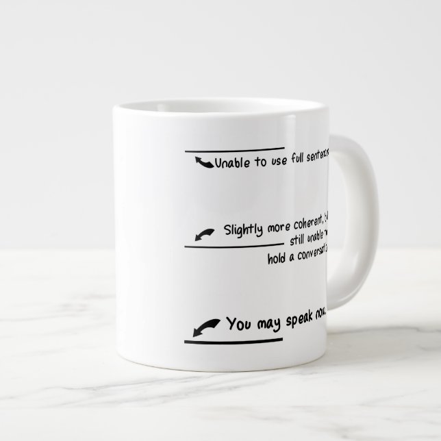 Caneca De Café Grande Medições de Nível de Cafeína (Frente Esquerda)